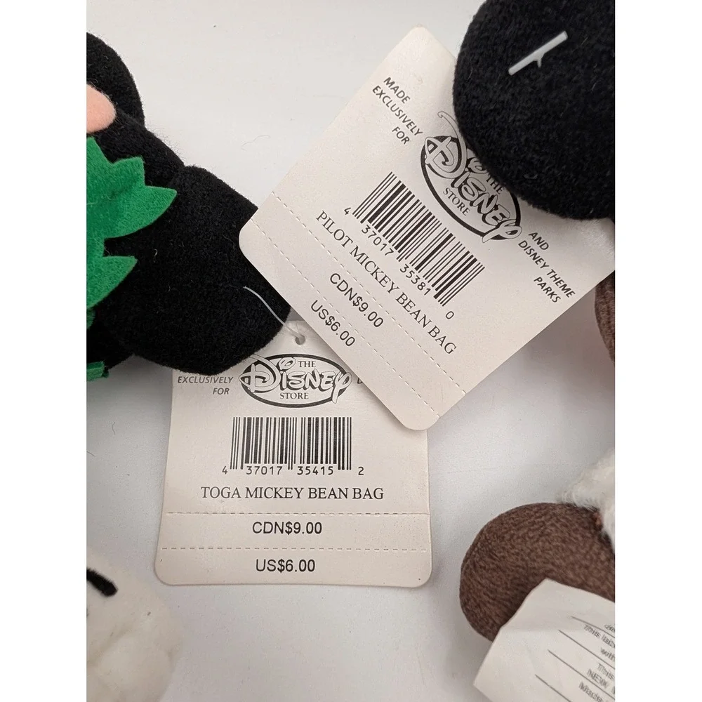 Disney Plush Bean Bag Toga Pilot Mickey Mouse Lot Stuffed Animal Toy