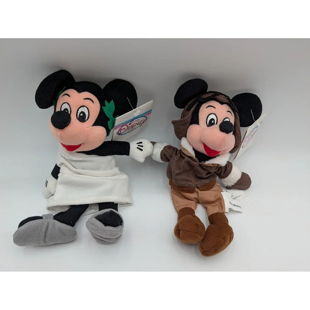 Disney Plush Bean Bag Toga Pilot Mickey Mouse Lot Stuffed Animal Toy