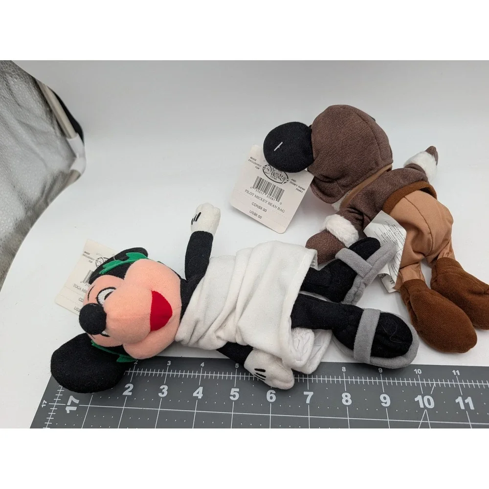 Disney Plush Bean Bag Toga Pilot Mickey Mouse Lot Stuffed Animal Toy