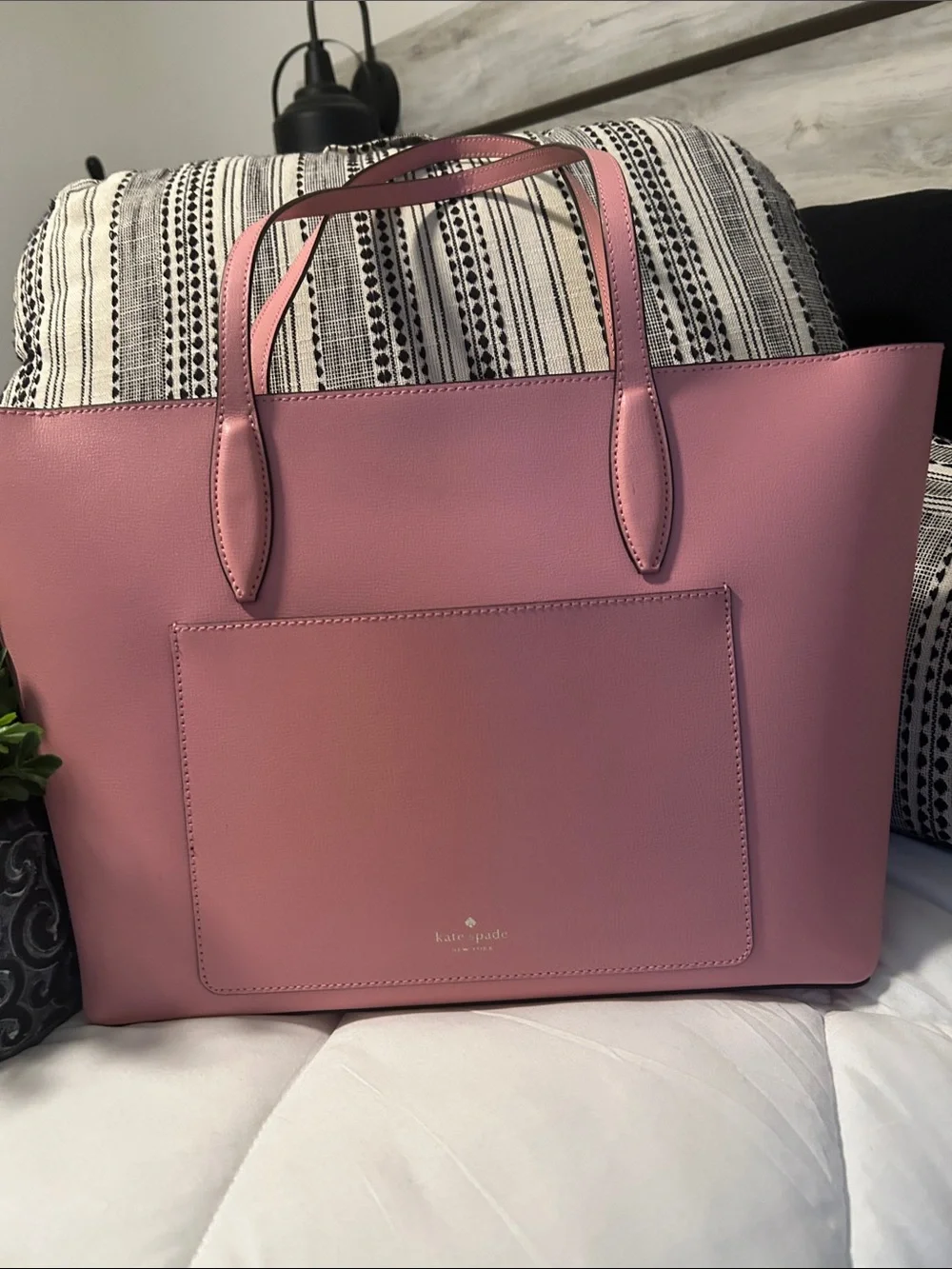 kate spade Pink Leather Tote with Spade Charm NWT