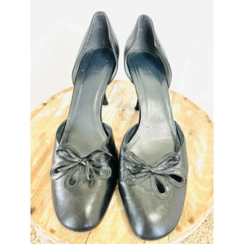Stuart Weitzman Women's‎ Black Suede Point Toe  Bowtie 3 