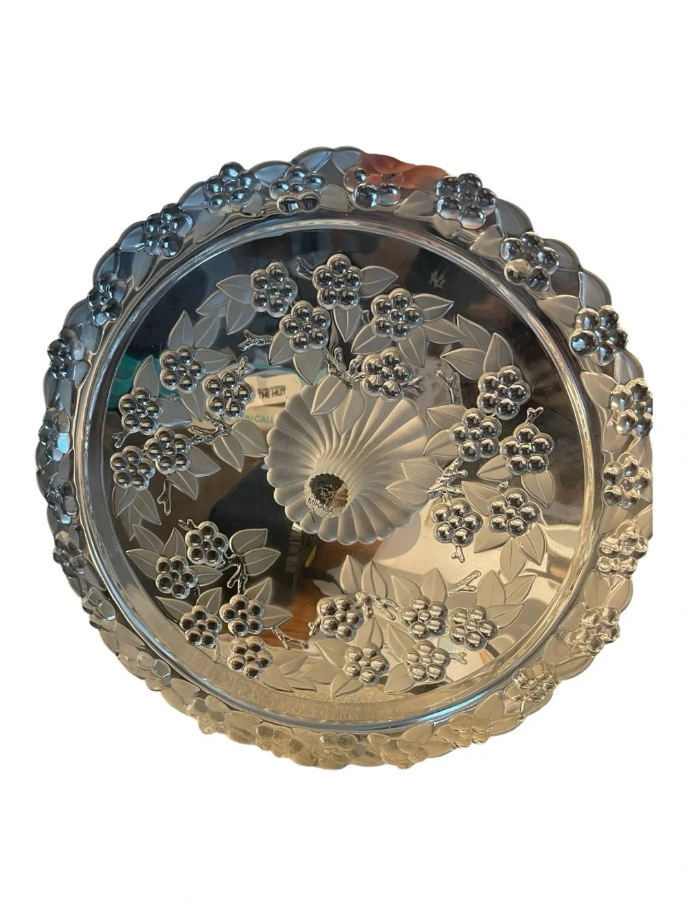 Vintage Walther Glass Mikasa Crystal Carmen Satiniert Torte Plate Platter 13.5