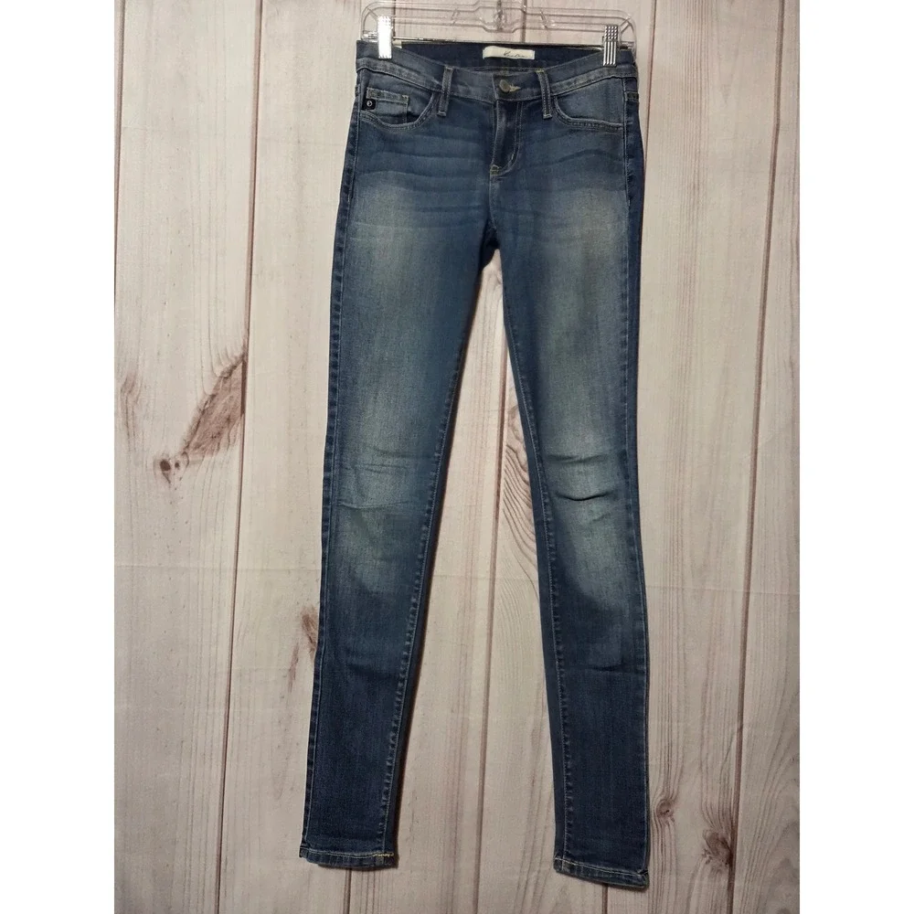 KanCan Women Blue Skinny Jeans Medium Wash Mid Rise BK1089L Size 25