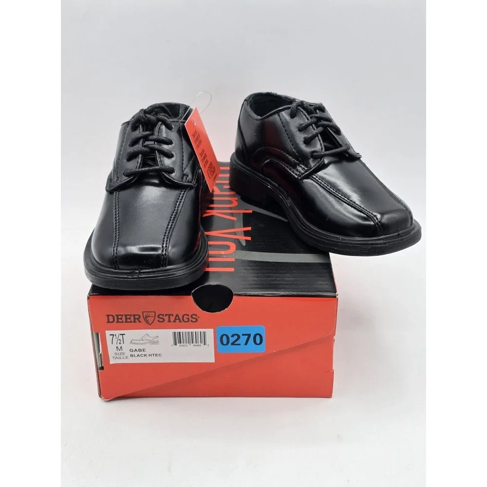 Deer Stags‎ Boy's Ace Oxford Gabe Dress shoes Loafers, Black, 7.5 M Toddler