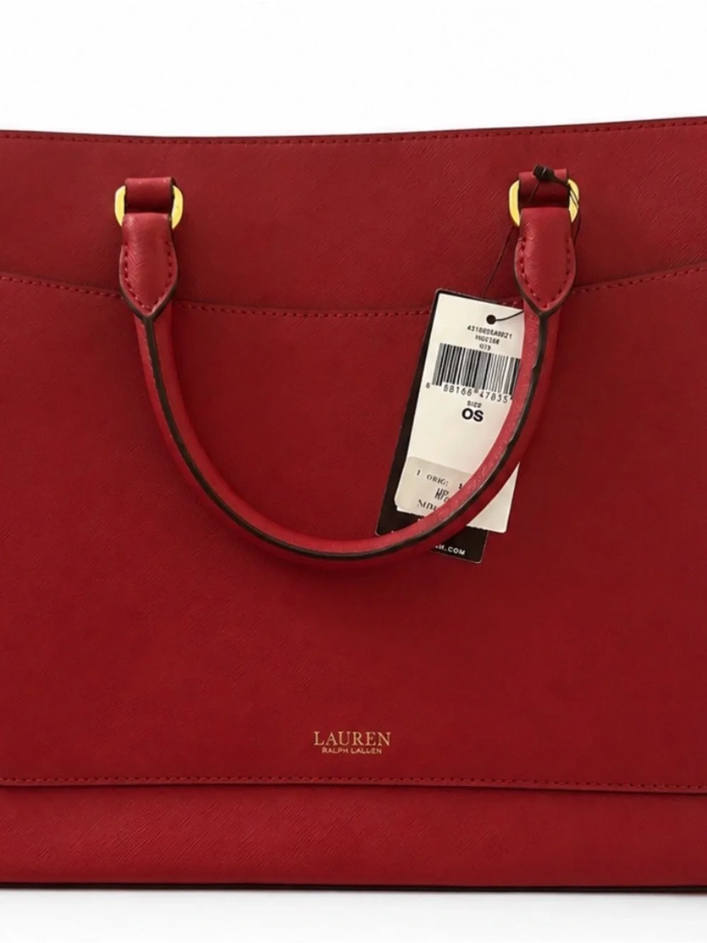 Lauren Ralph Lauren Red Leather Tote Bag