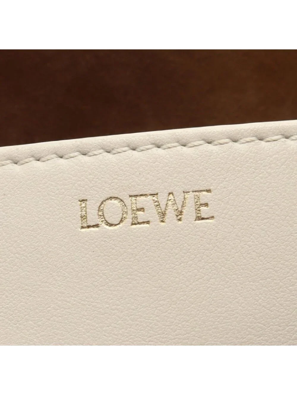 Loewe Handbag Puzzle Fold Mini 2-Way Beige Ivory Leather Tote