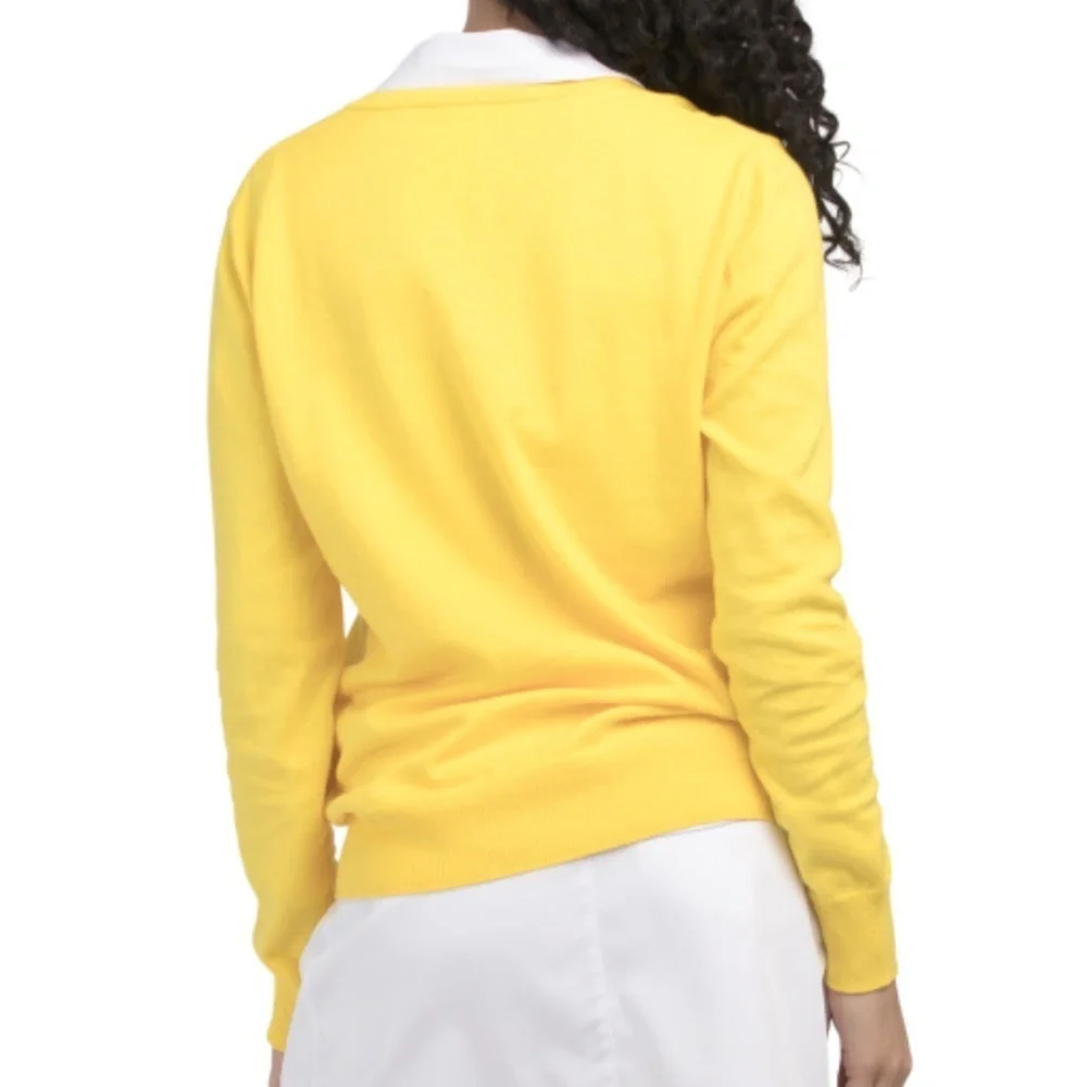 Yellow cashmere blend sweater daily sports