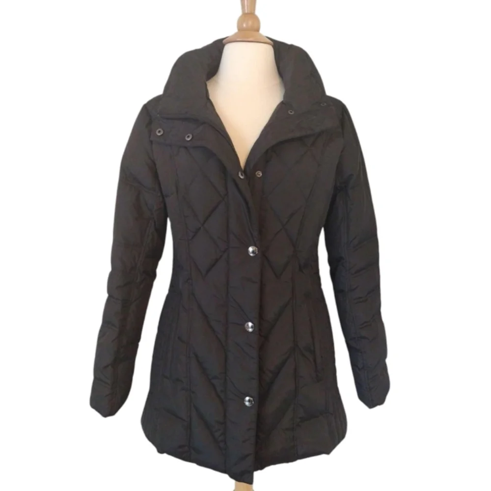 London Fog Diamond Pattern Down Puffer Coat Black Size M