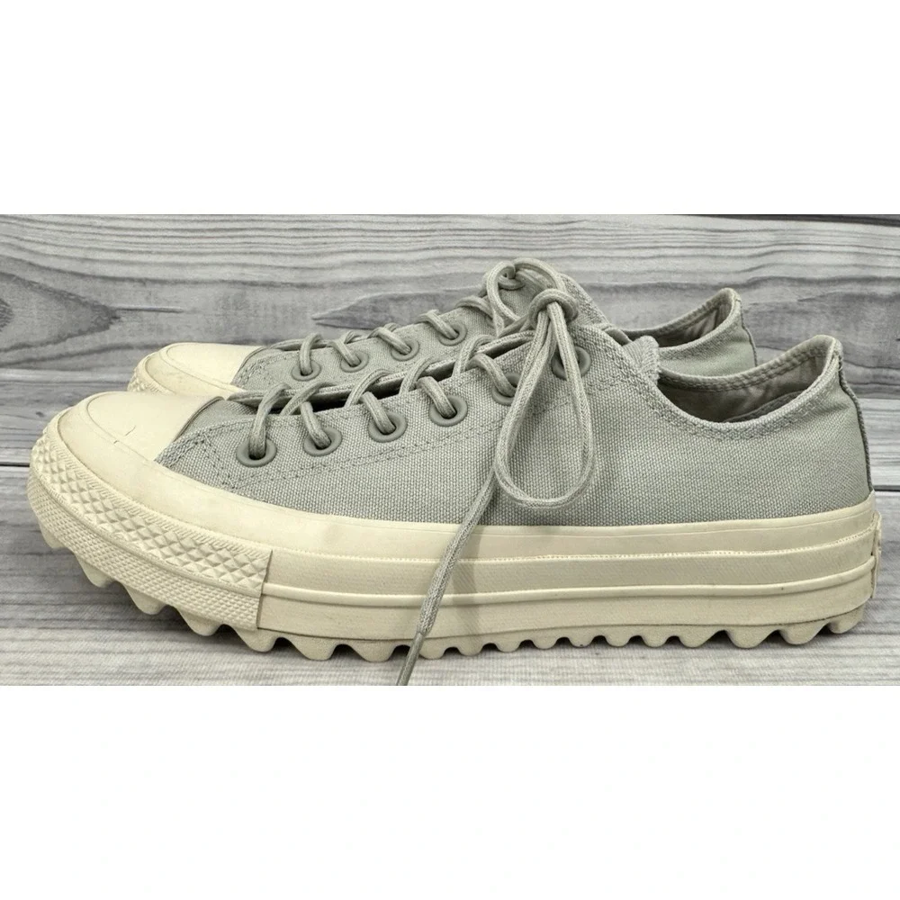CONVERSE CHUCK TAYLOR ALL STAR LIFT RIPPLE OX SNEAKERS  Women's  8  GREY NATURAL