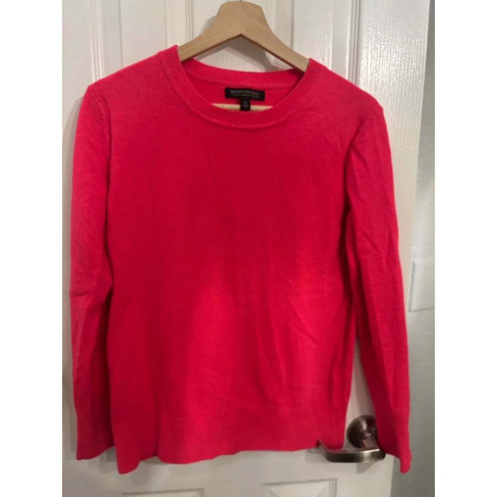 Banana Republic Pink Italian Merino Wool‎ Blend Crewneck Sweater Womens Medium