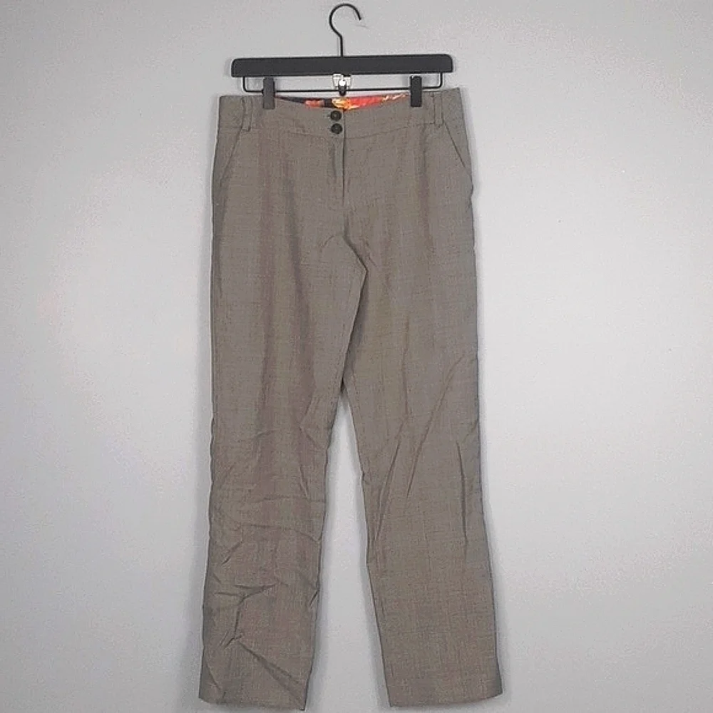 Ted Baker London Y2K Gray Black Straight Leg Trouser Pants