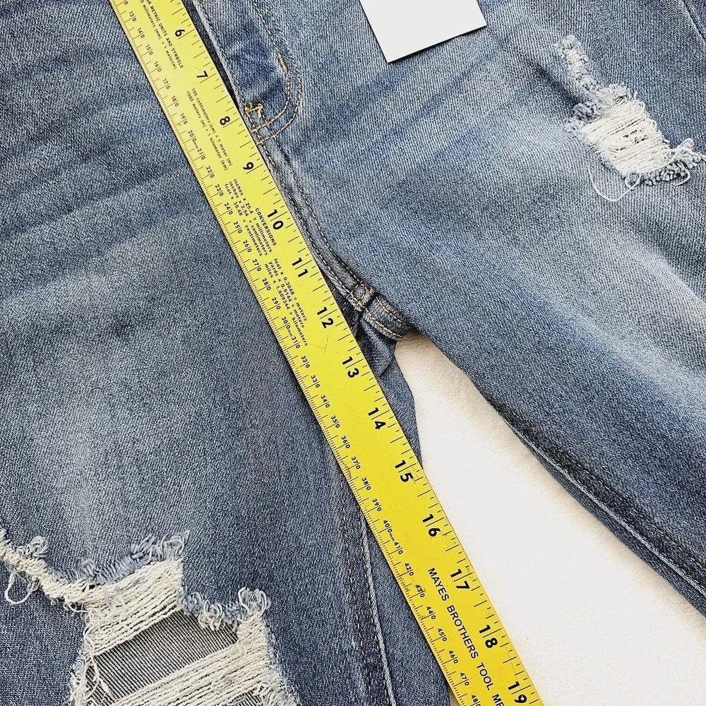 NEW Cello Womens 13 High Rise Flare‎ Jeans Distressed Blue Denim Casual
