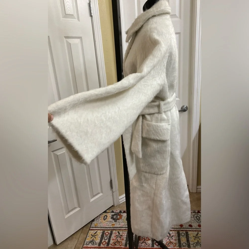 New Topshop Doubled-Breasted Trench – Size US 8 - Ivory