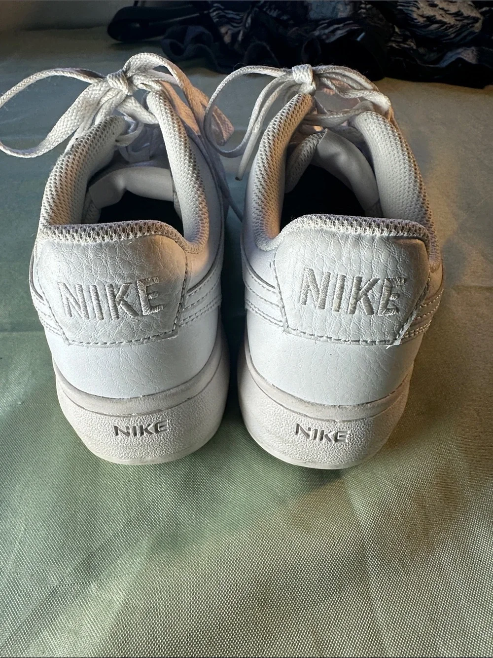 Nike White Low-Top Leather Sneakers with Cream Accents