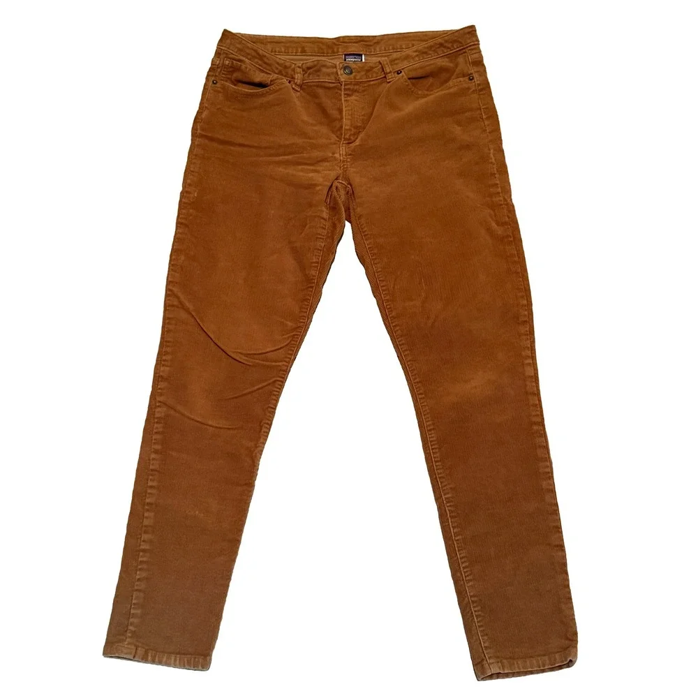 Patagonia Corduroy Pants Women 31 Brown Organic Cotton Slim‎ Straight Leg