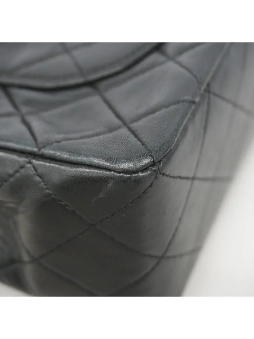 Chanel Shoulder Bag Quilted Lambskin Black Gold