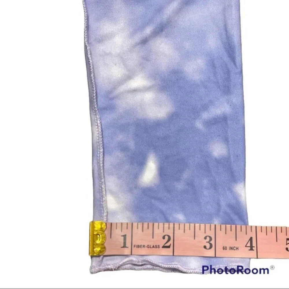 ROMWE Lavender Tie Dye Pajama Short & Longsleeve Crop Top Size Small & Cotton