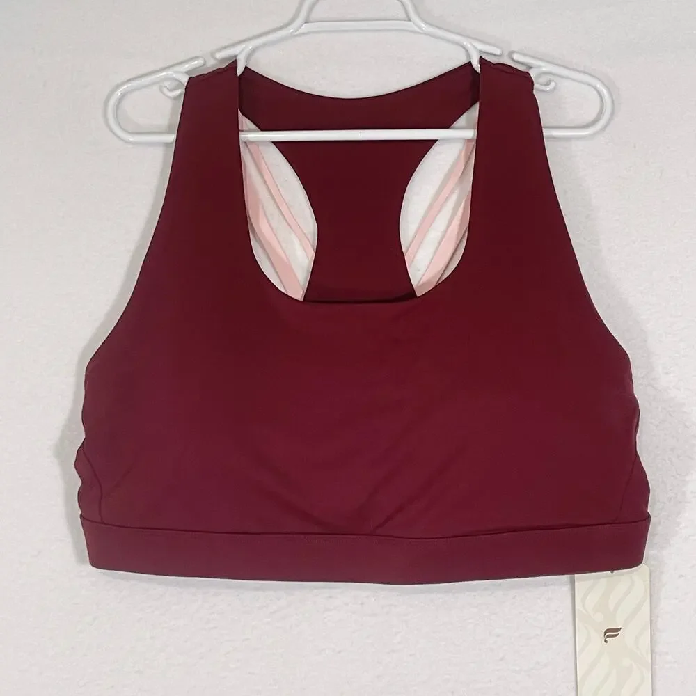 Fabletics Kessler Medium Impact Sports Bra Womens Plus 3X 20-22 Dark Red NWT