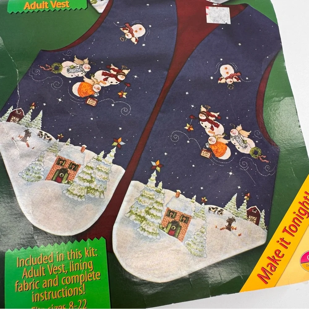 Vintage Daisy Kingdom Quick Kits Adult Vest Kit Christmas Holiday Crafts New‎