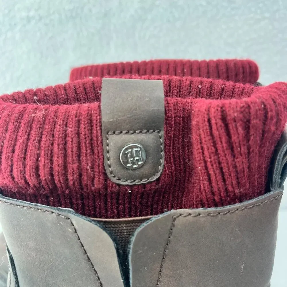 Tommy Hilfiger Boots Womens  6.5 Brown Ankle Boots slip-on sock