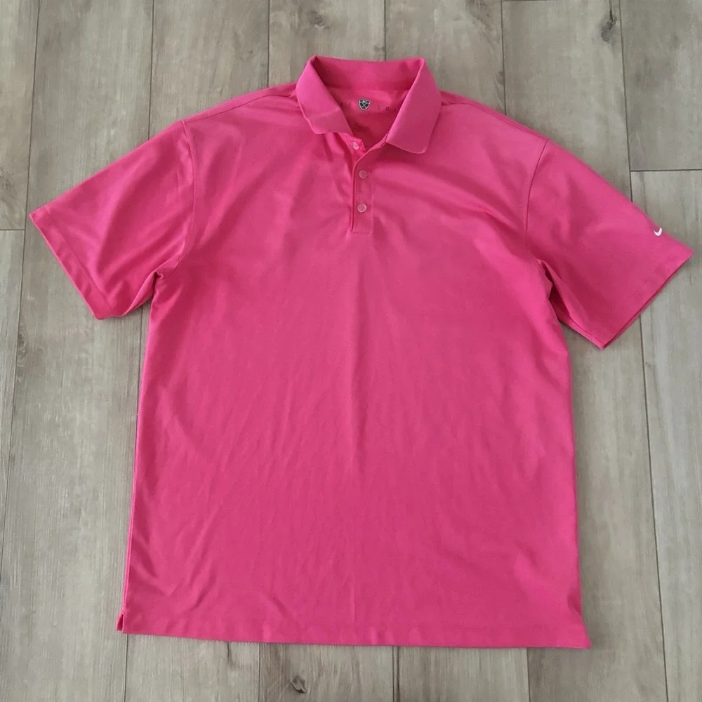 Nike Golf Tour Performance Dri-FIT Polo Shirt Men's XL Bright Pink Short Sleeve