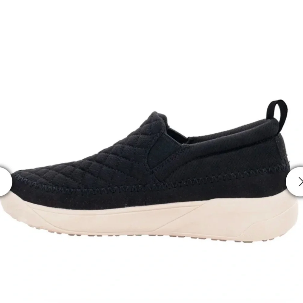 Women's Black Quilted Slip-On Sneakers
