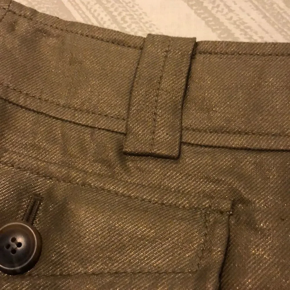 J.Crew Bronze Shimmer Cargo Front Pleated Skirt