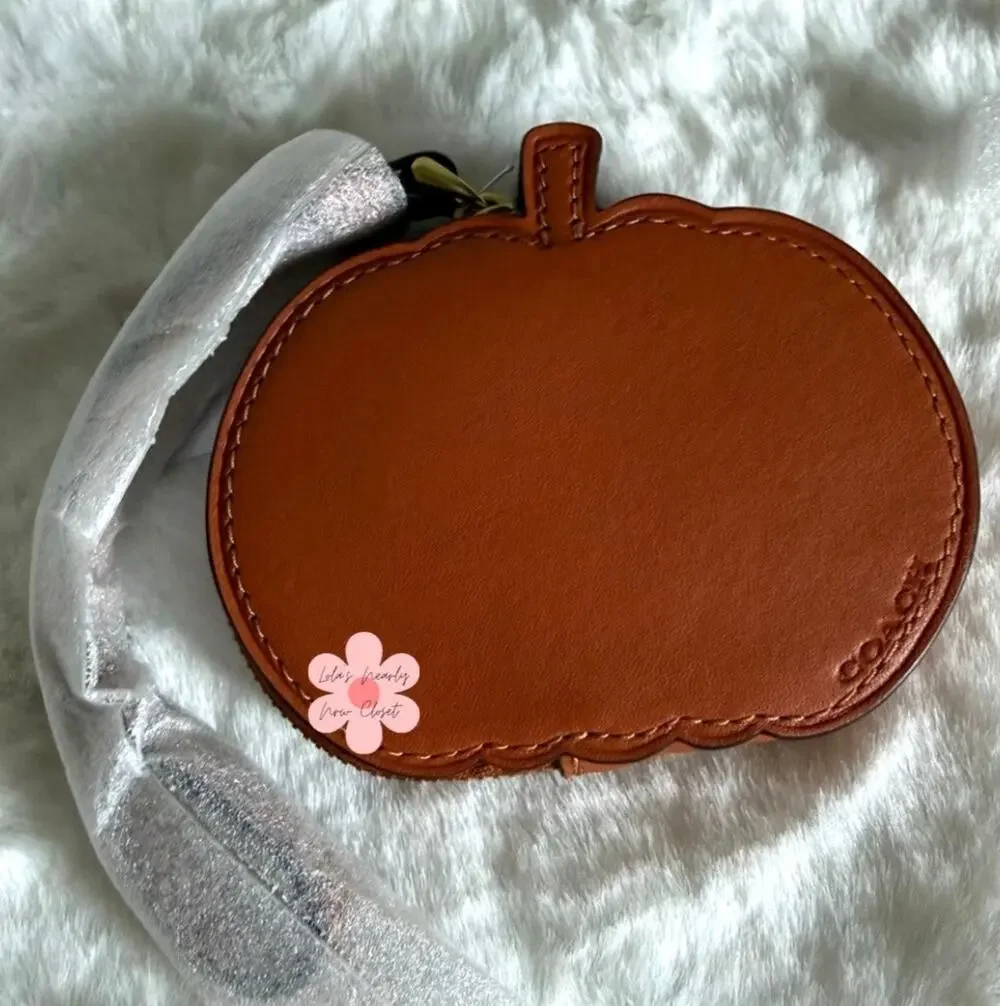 NWT Coach Halloween Pumpkin Coin Case Wristlet