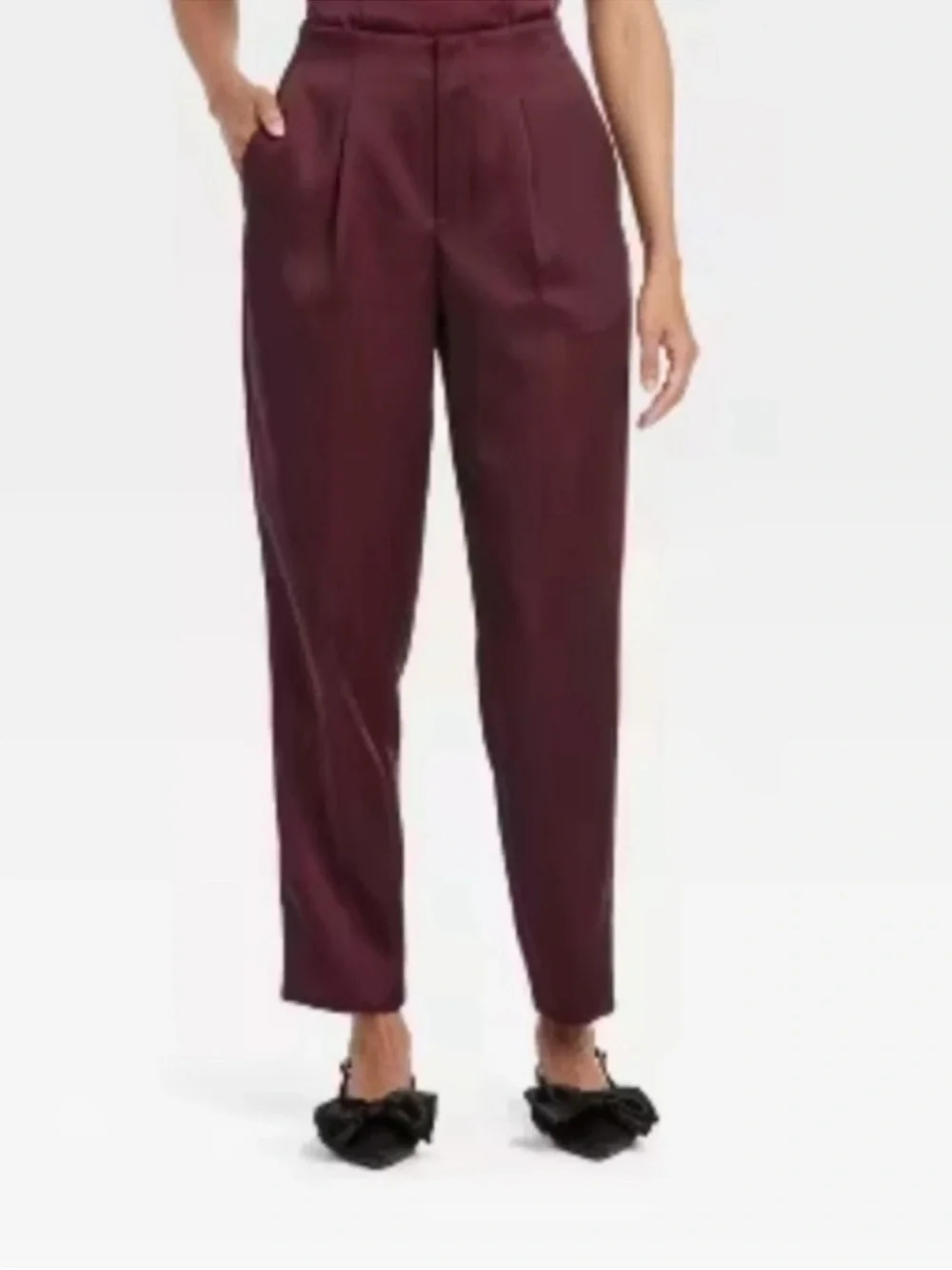 Tailored Pleated Straight Leg High Rise Trousers Woman’s Size 12 | NWT