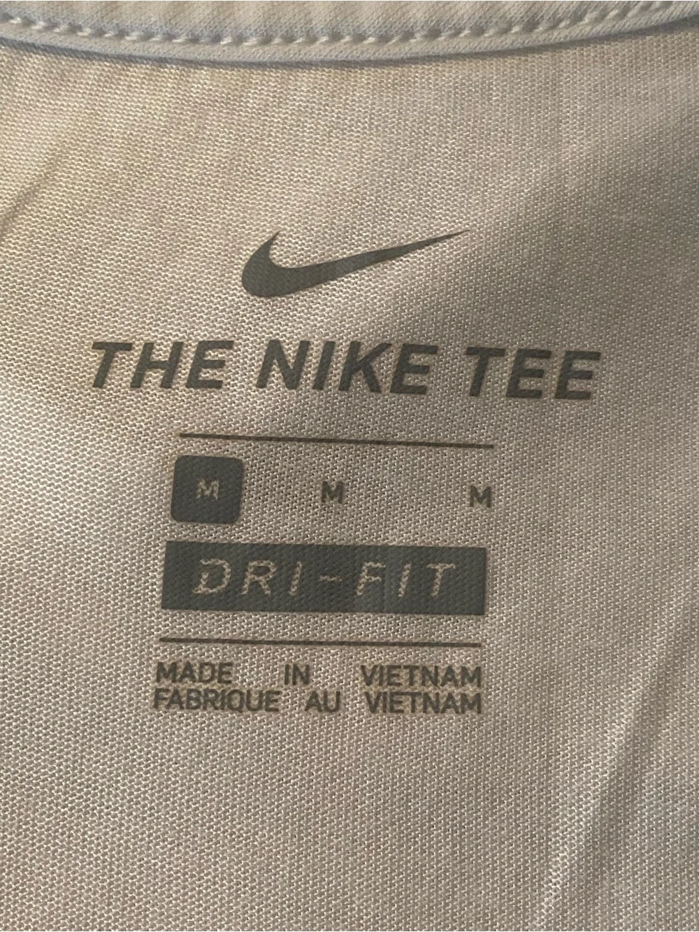 Nike Dri-FIT Graphic Print Crew Neck Short Sleeve White Men's Tee Medium #gym