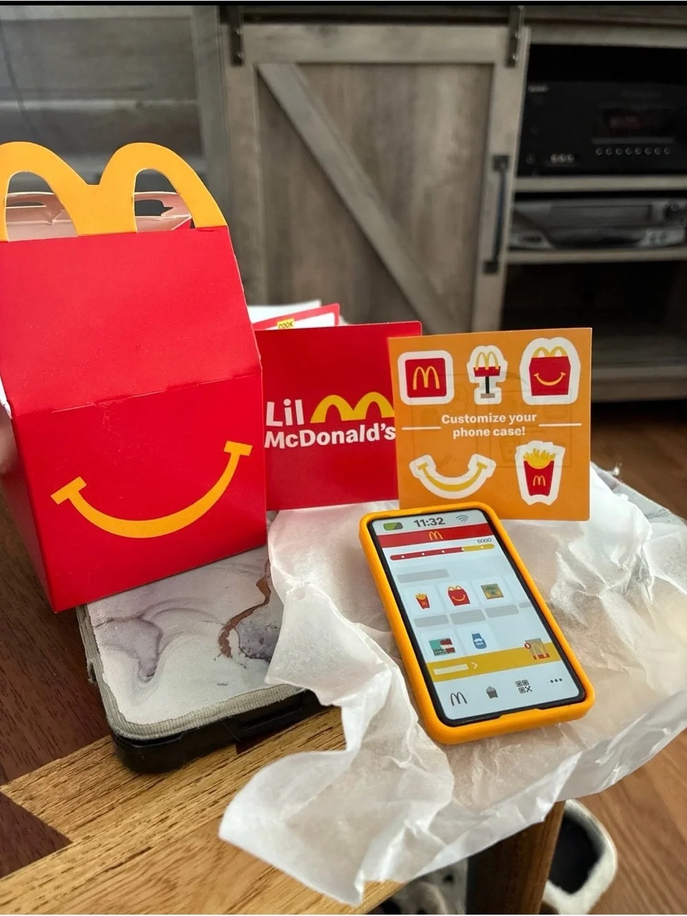 Lil McDonald’s Mini Phone Set w/ Happy Meal Box, Sticker Sheet & Collector Guide