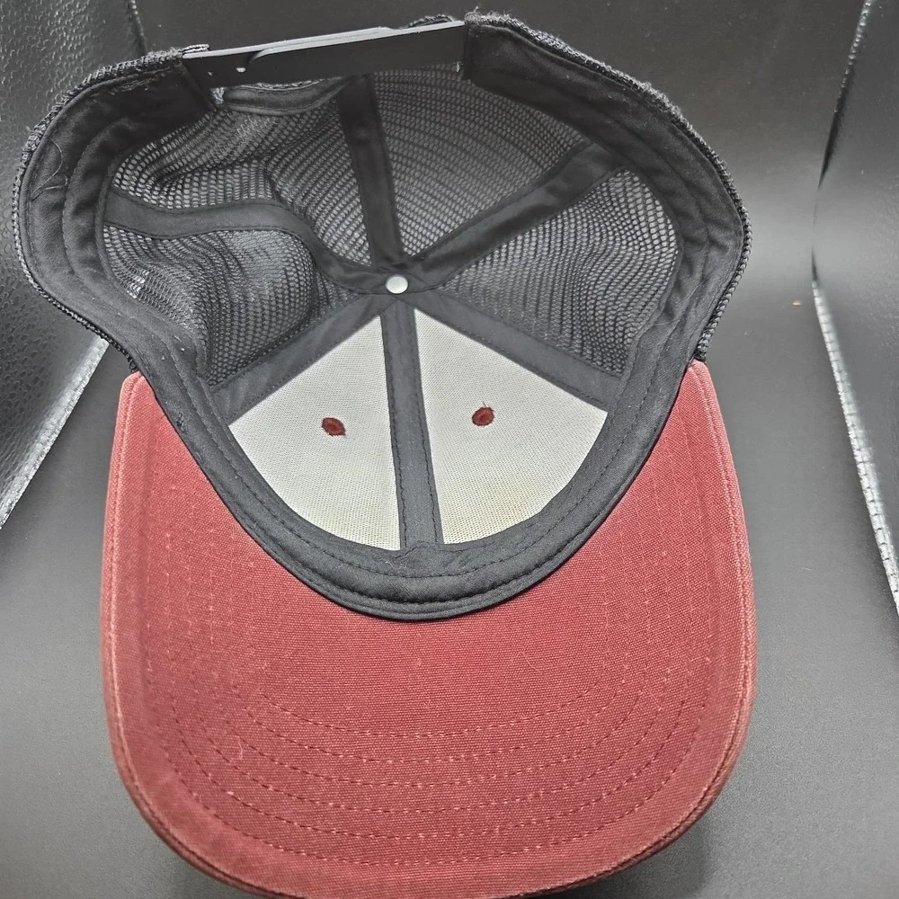 The North Face Trucker Hat Snapback Mesh Cap Maroon Black California Heritage