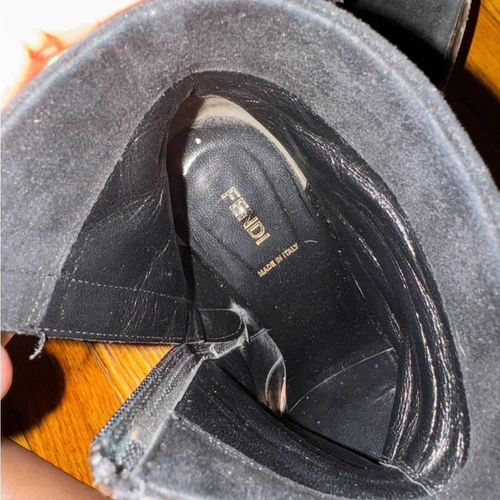 Fendi black suede
