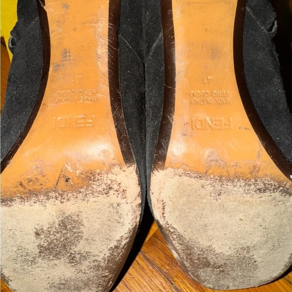 Fendi black suede