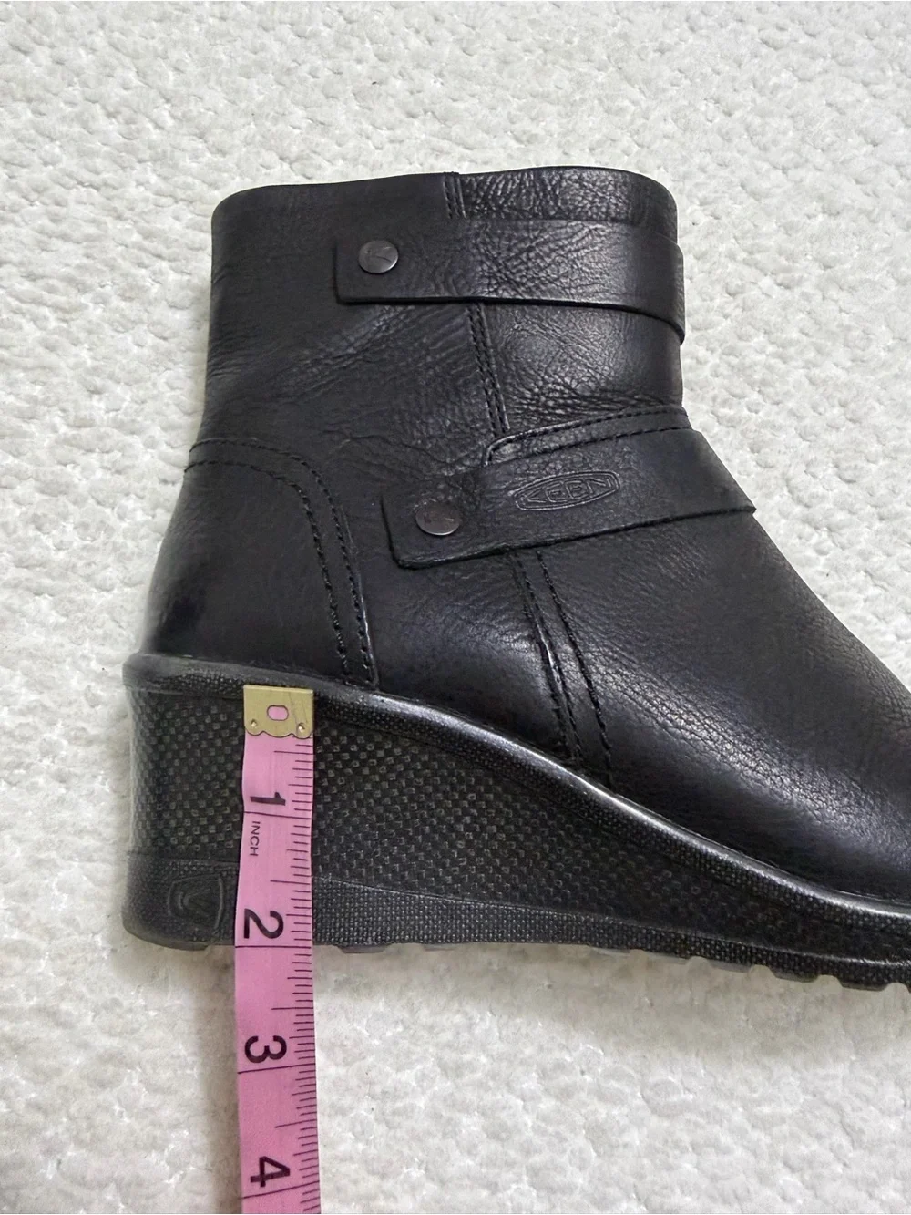 Keen black leather