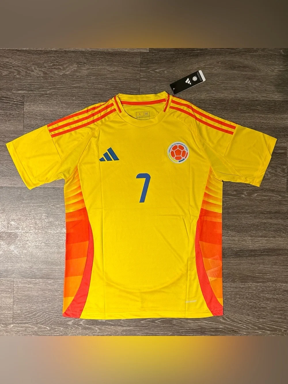 Adidas Colombia Copa América Luis Diaz Yellow Soccer Jersey #7 Men’s Size Large