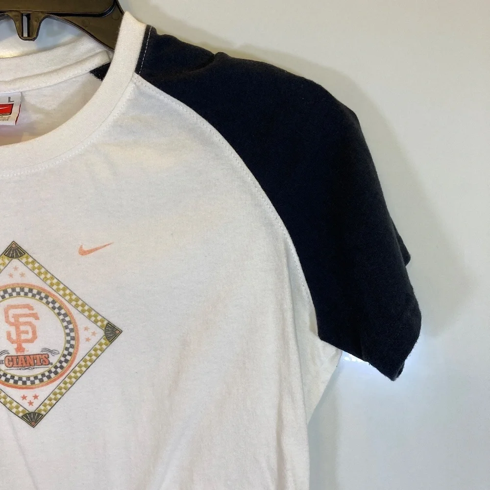 Nike San Francisco Giants Sz L Womens Black Orange Short Sleeve Shirt