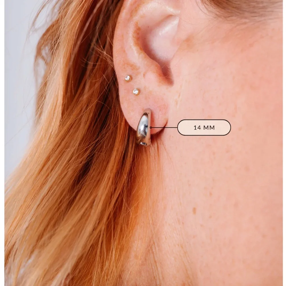 Thickies Sterling Silver Chunky Huggie Earrings