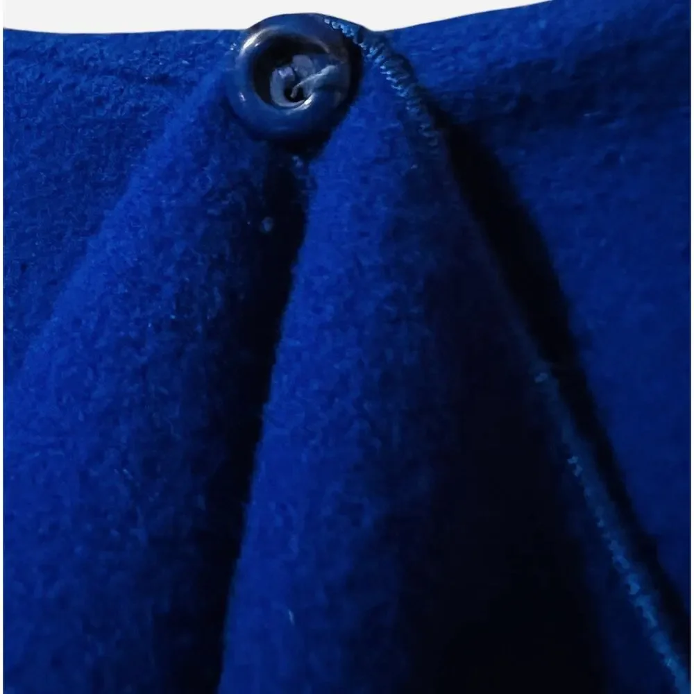 Vintage Mitrano Blue Wool Pea Coat With Scarf Mid-Century‎ 1970’s