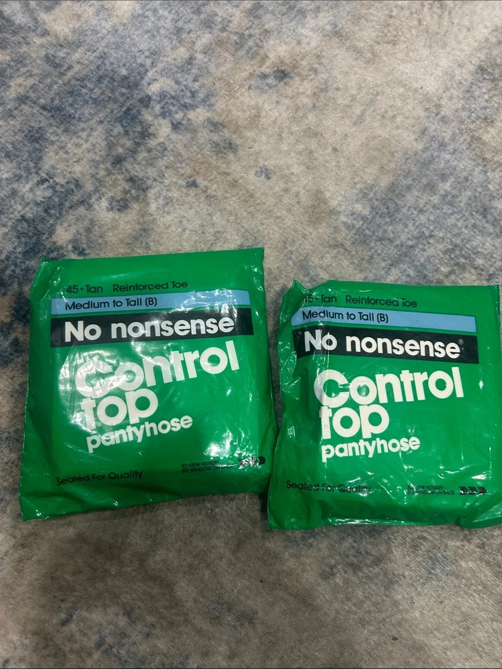 2 packages Vintage 1990 No Nonsense Control Top Pantyhose Medium to Tall (B)