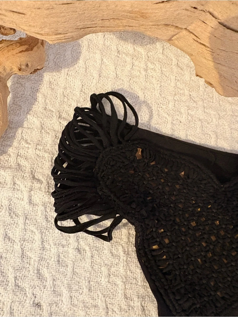 Beach Bunny Black Crochet Heart Bikini Bottoms
