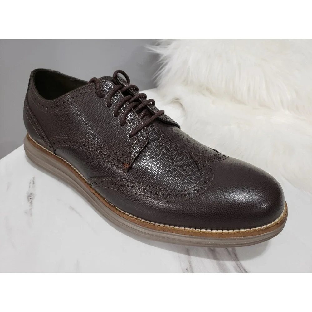 NEW NO BOX RARE 9.5 WIDE BROWN JAVA LEATHER original grand wingtip oxford C26267