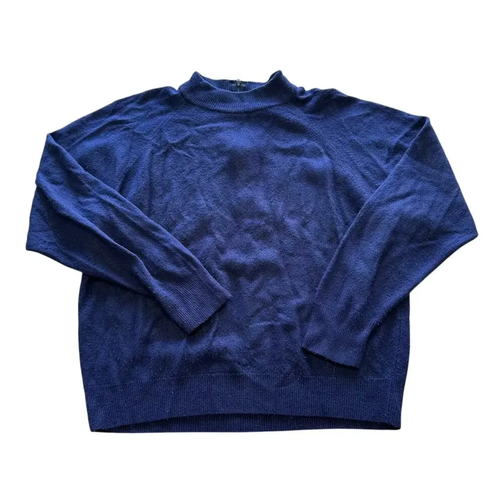 Womens Sweater Size Large Petite Blue Casual Outdoor Layiner Winter Wear