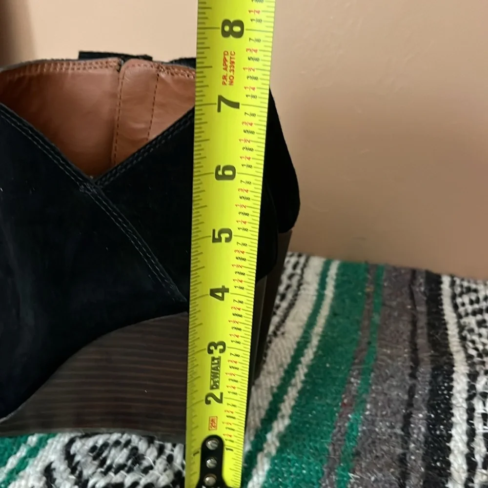 LUCKY BRAND black suede zipper booties