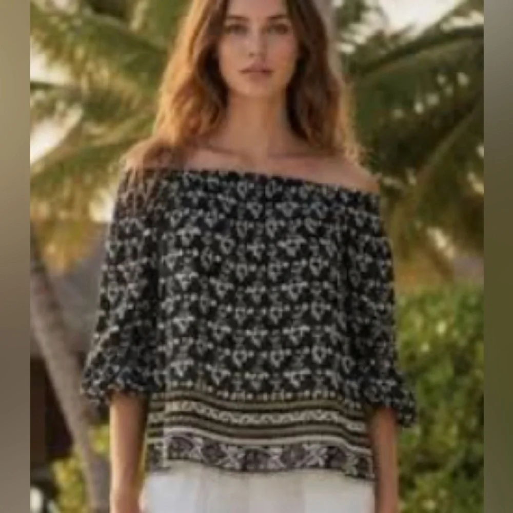 Madewell Garden House Silk Floral Off the Shoulder Boho Blouse‎