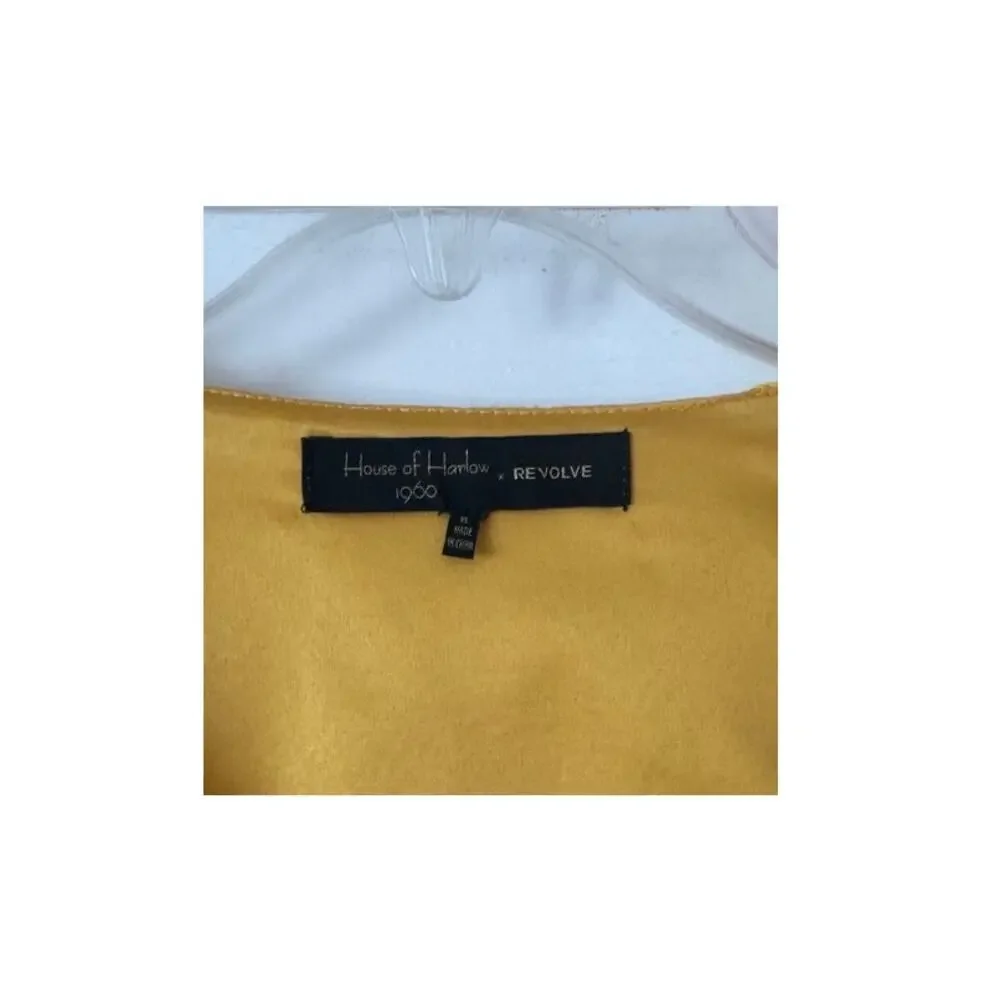 House of Harlow 1960 x REVOLVE Yellow Lace Puff Sleeve Hook Front Crop Top