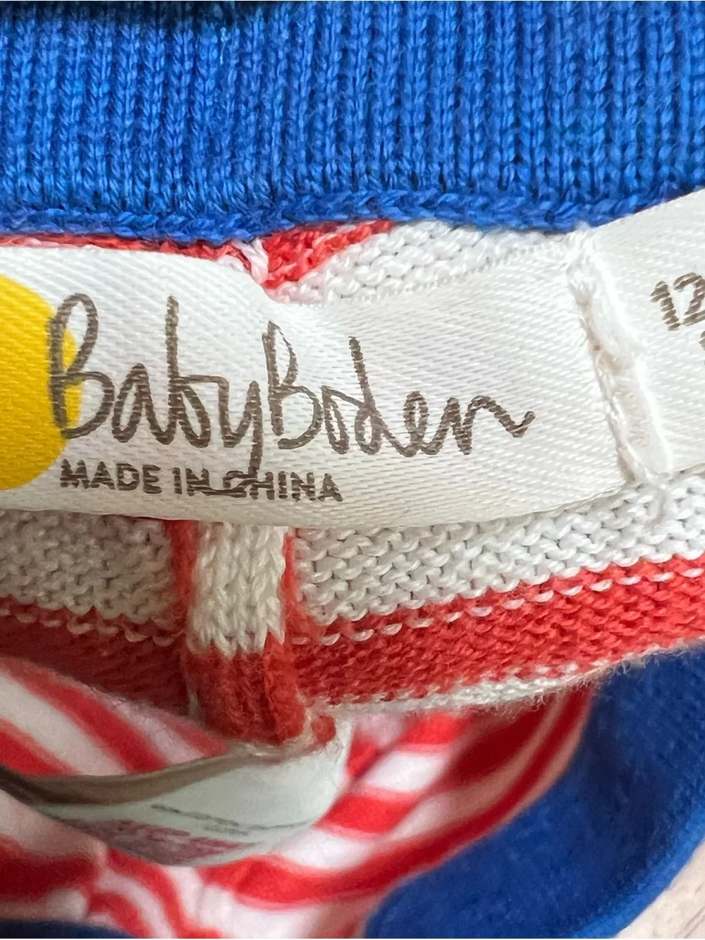 Baby Boden red & white striped knit pants size 12-18mo
