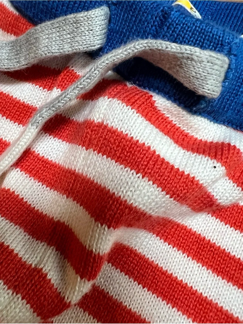 Baby Boden red & white striped knit pants size 12-18mo