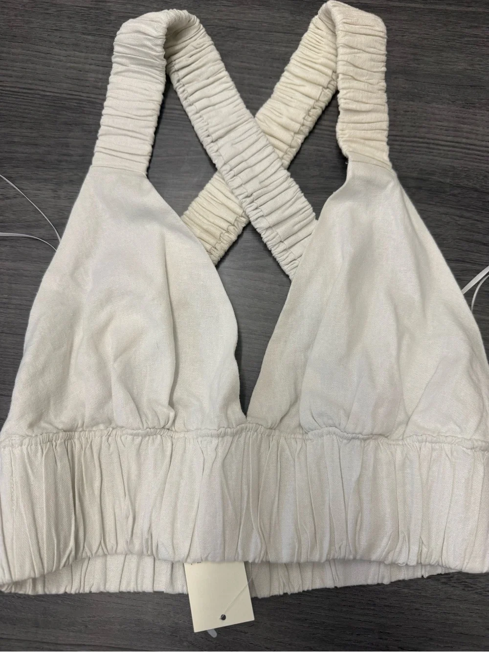 Abercrombie & Fitch Linen-Blend Crop Top, Size Small