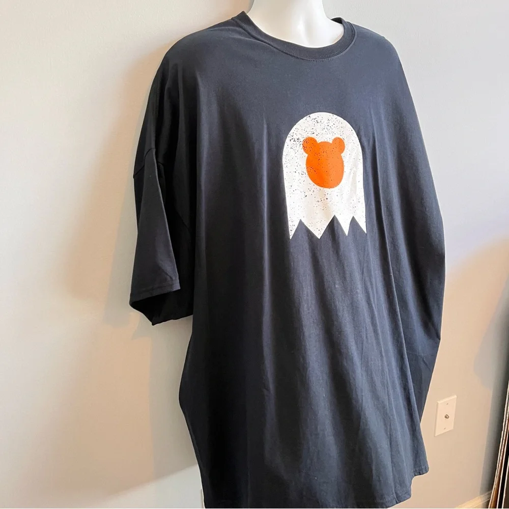 Gildan Ultra Cotton Bark Tees 5XL Black Graphic Ghost Short Sleeve T-Shirt